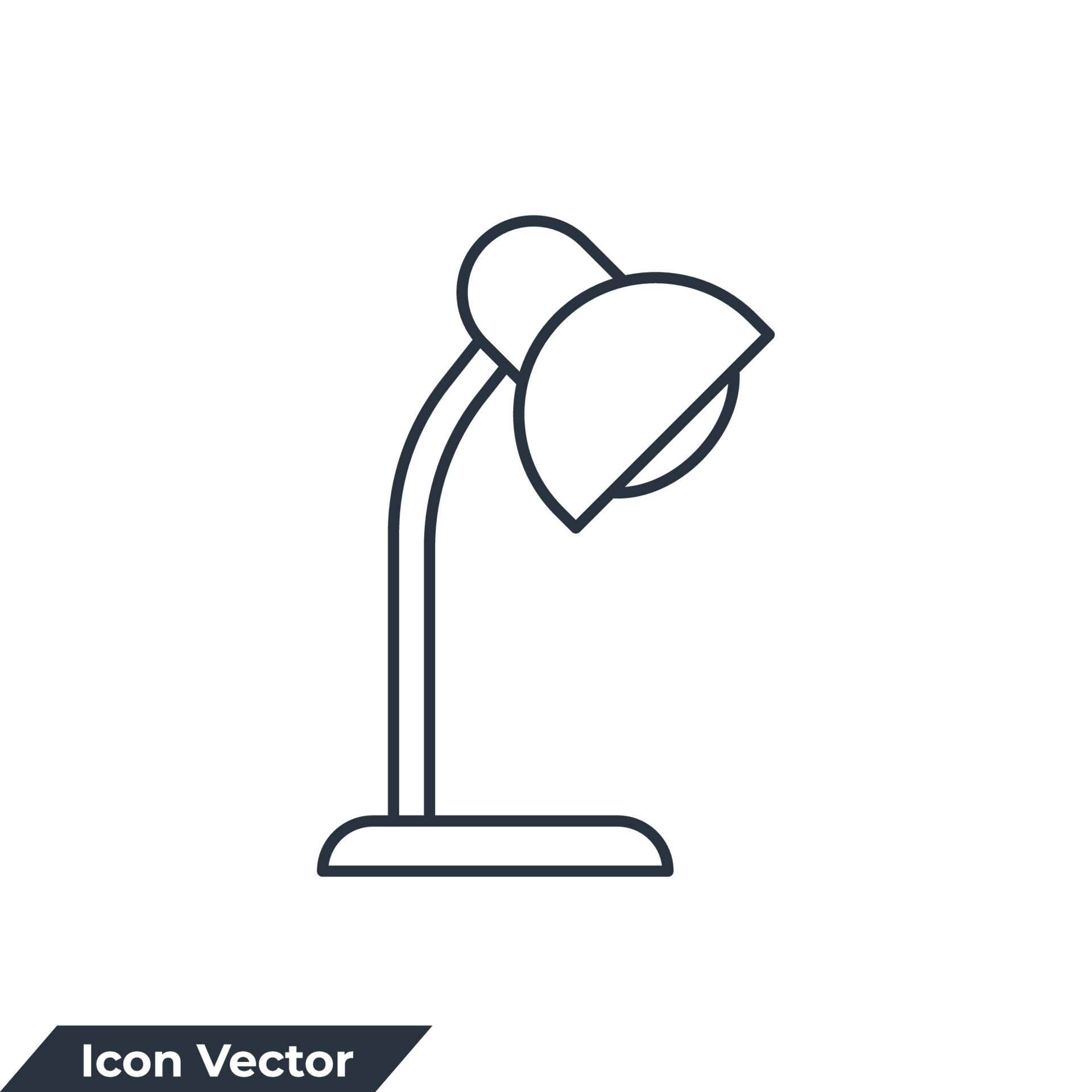 desk lamp icon logo vector illustration. Desktop Lamp symbol template