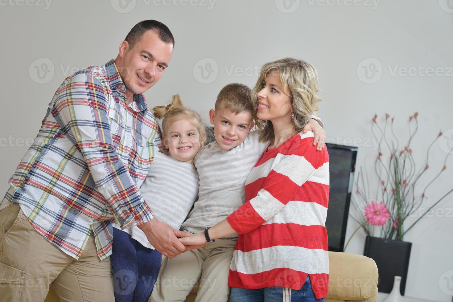 happy young family at home photo