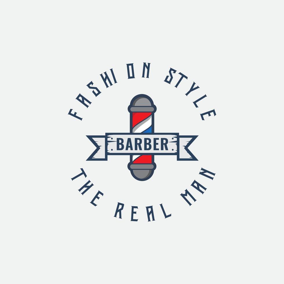 barbería logo vintage ilustración diseño vector icono símbolo