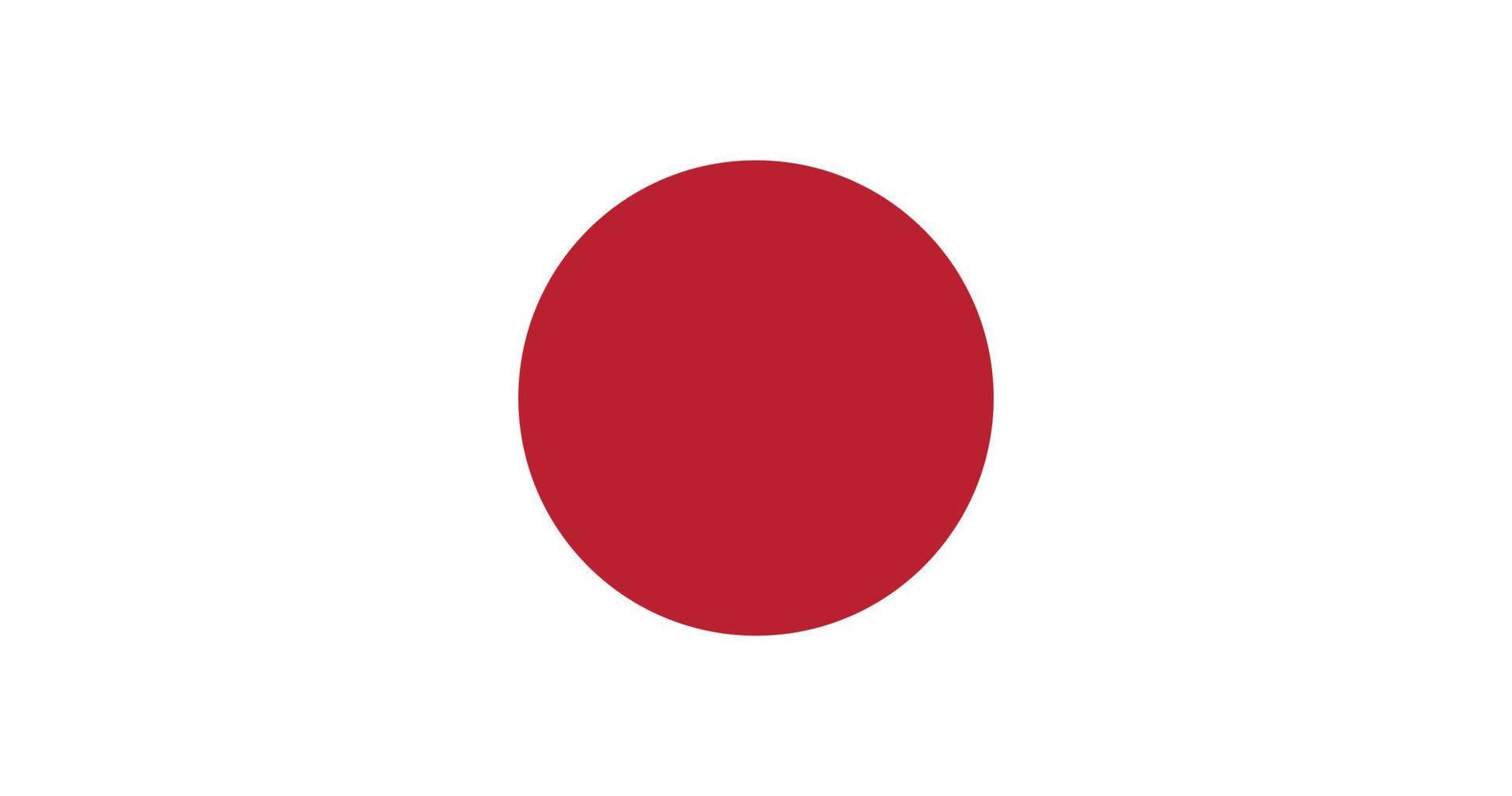 Japan flag with original RGB color vector illustration design