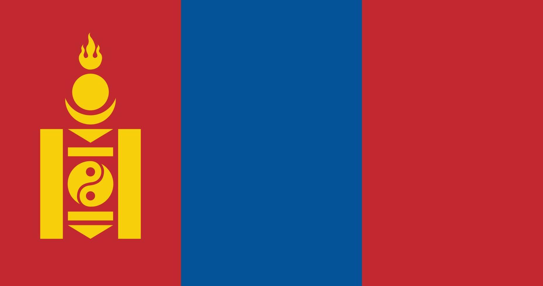 bandera de mongolia con diseño de ilustración de vector de color rgb original