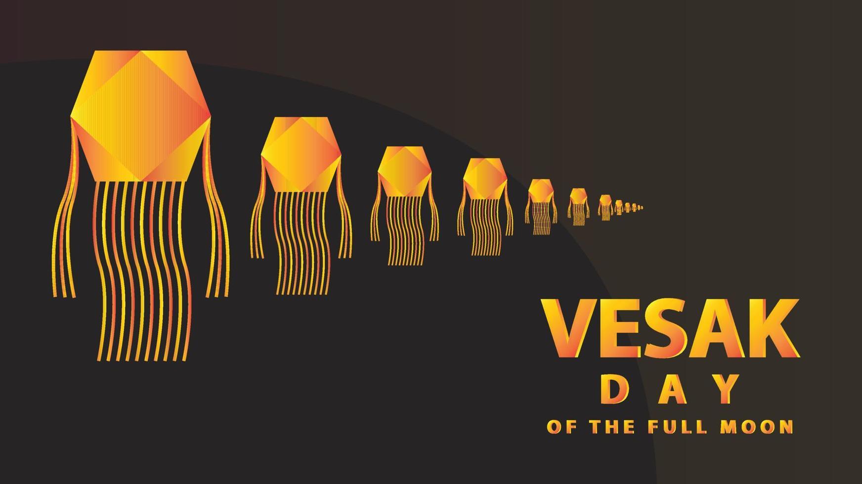 Vesak the Day of the Full Moon. vector illustration