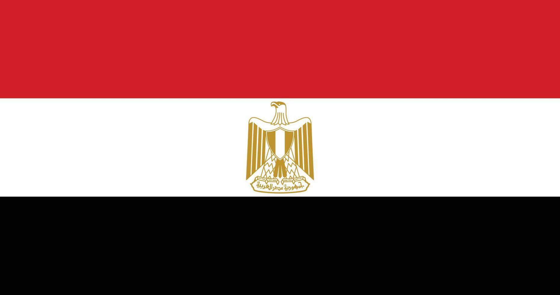 Egypt flag with original RGB color vector illustration design