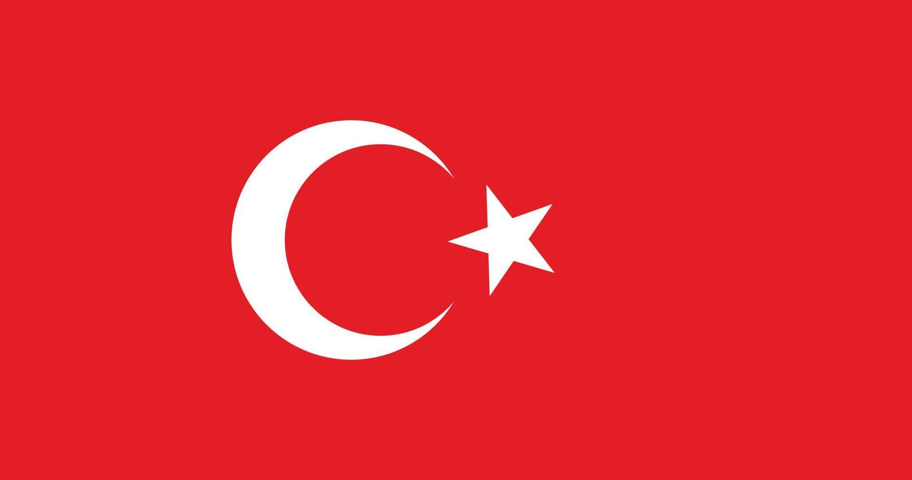 Turkey flag with original RGB color vector illustration design