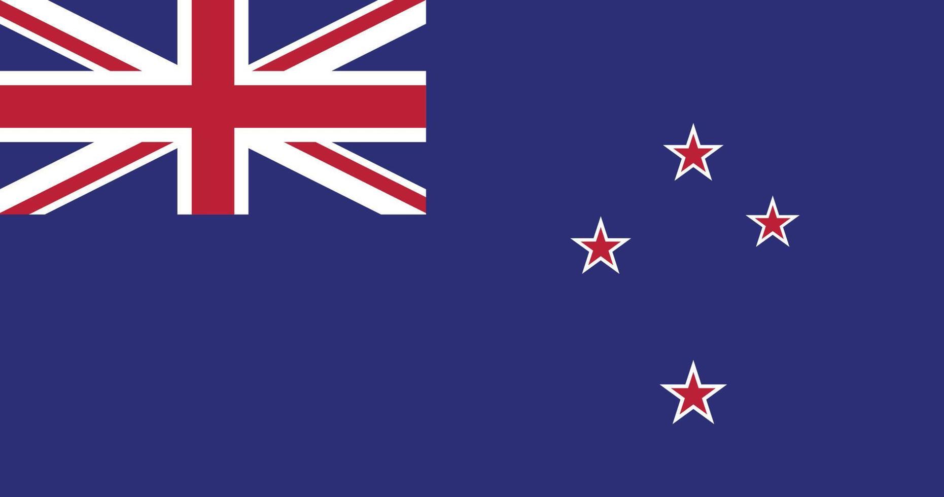 bandera de nueva zelanda con diseño de ilustración de vector de color rgb original