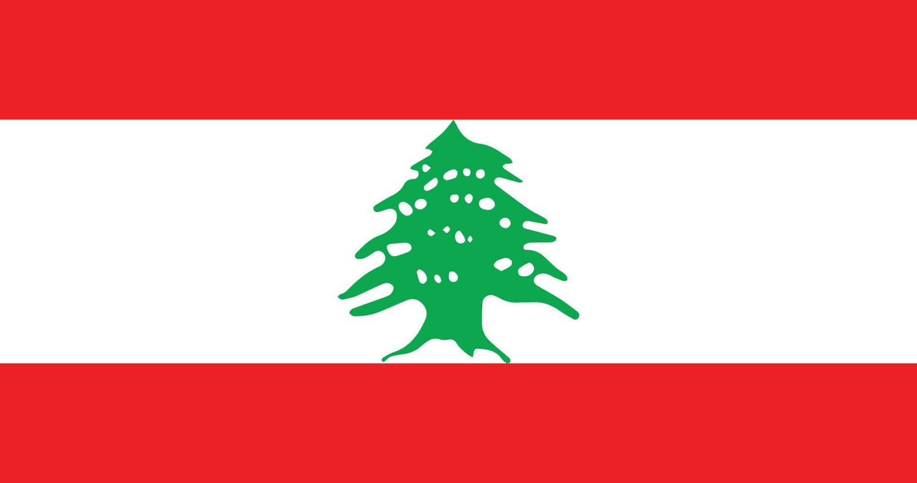 Lebanon flag with original RGB color vector illustration design