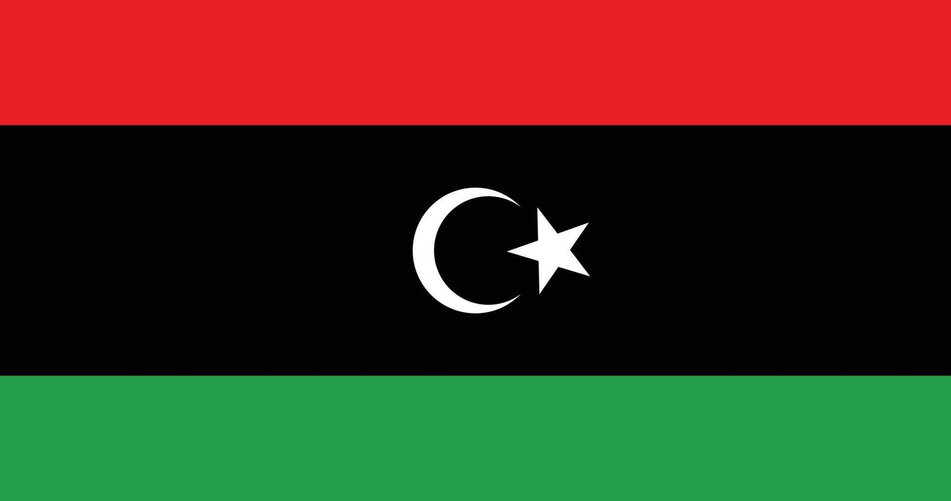 Libya flag with original RGB color vector illustration design