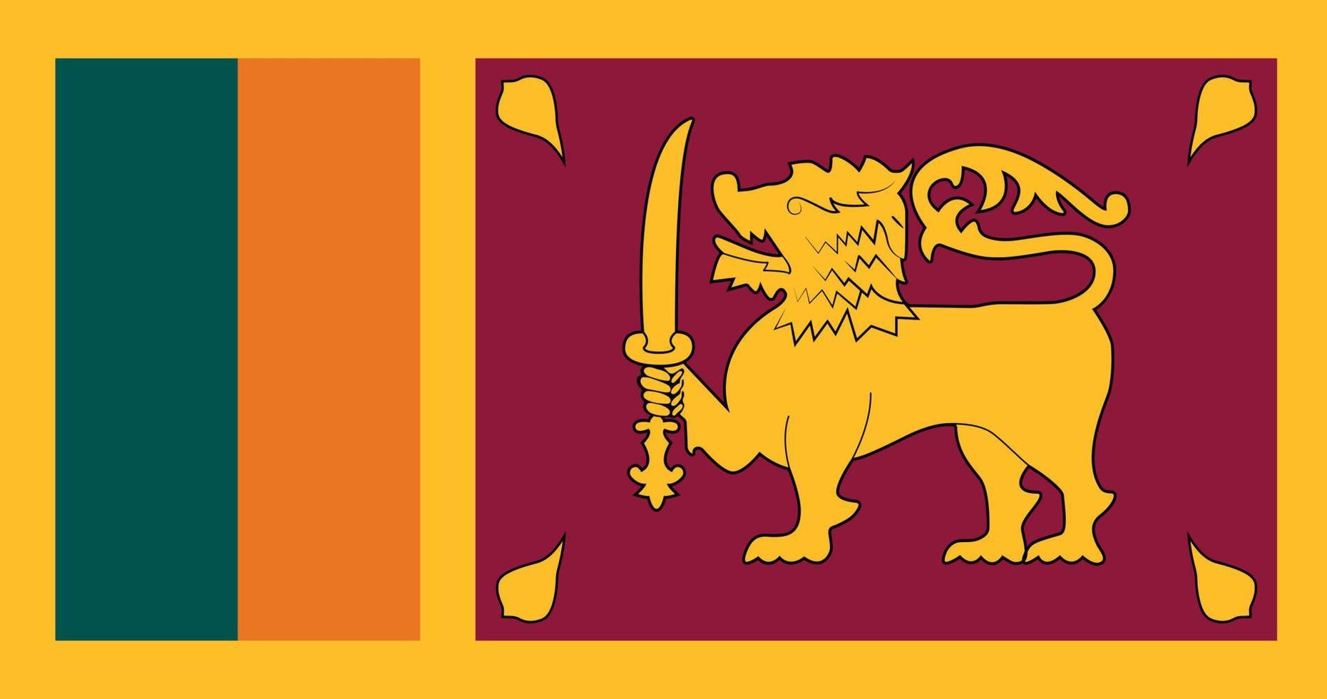 Sri Lanka flag with original RGB color vector illustration design