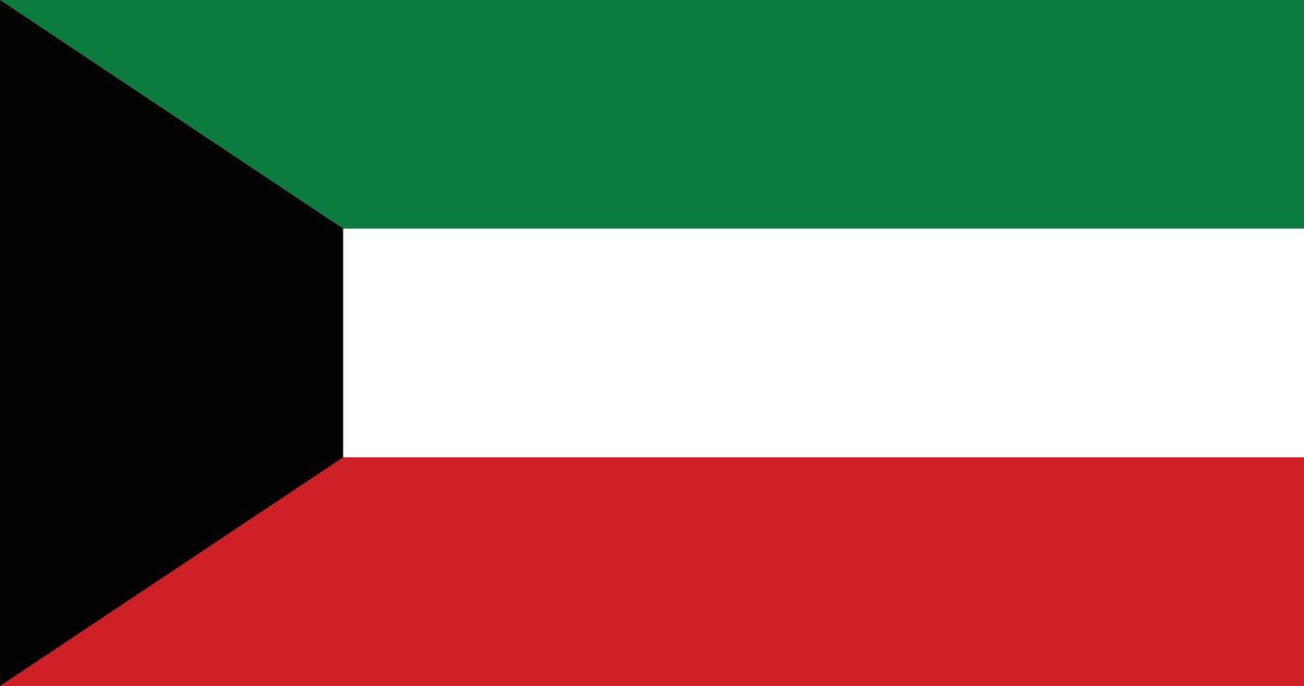 Kuwait flag with original RGB color vector illustration design