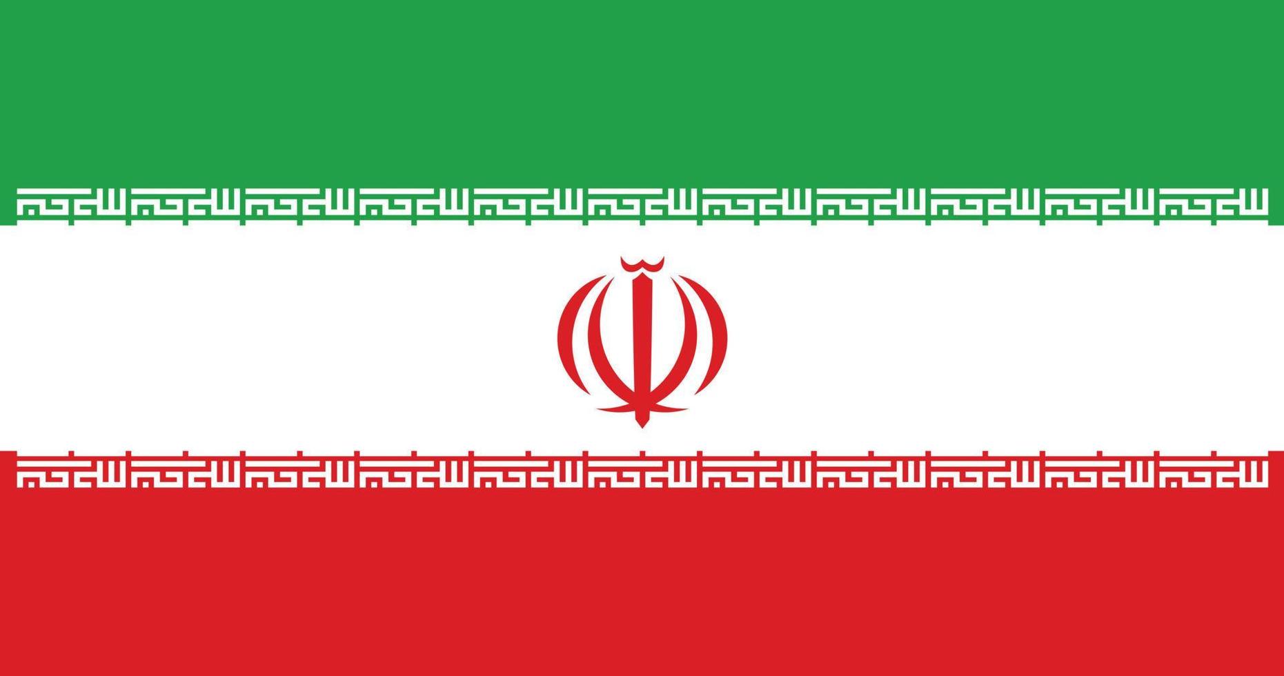 Iran flag with original RGB color vector illustration design