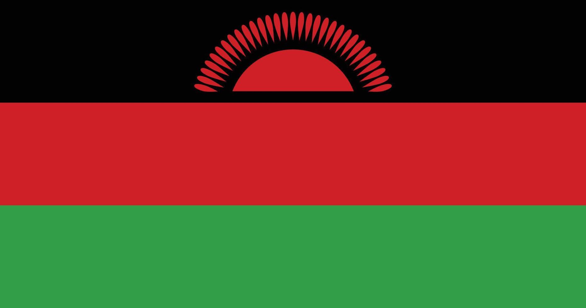 Malawi flag with original RGB color vector illustration design