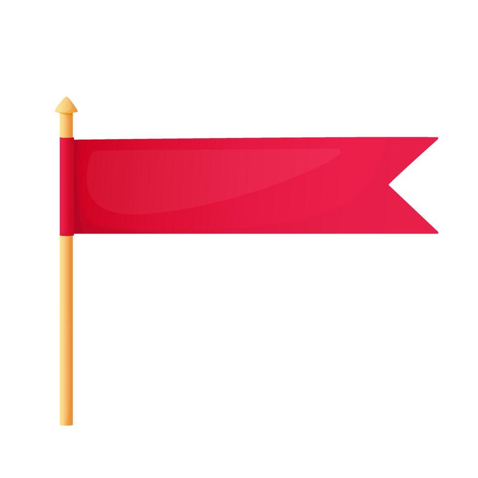 red medieval banner flag in cartoon style. game interface vector