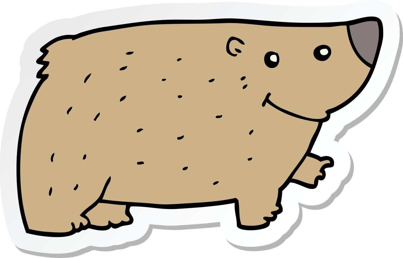sticker of a cartoon bear vector