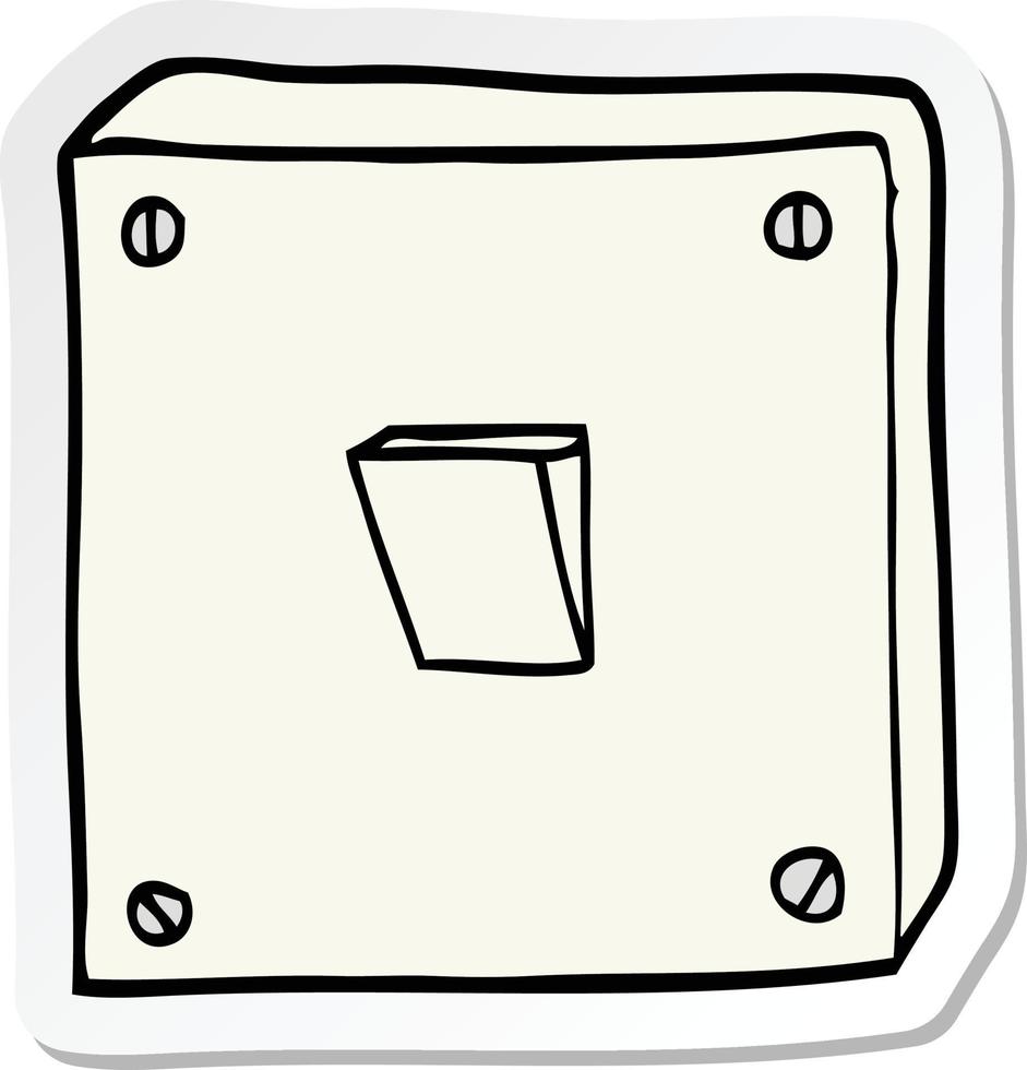 sticker of a cartoon light switch vector