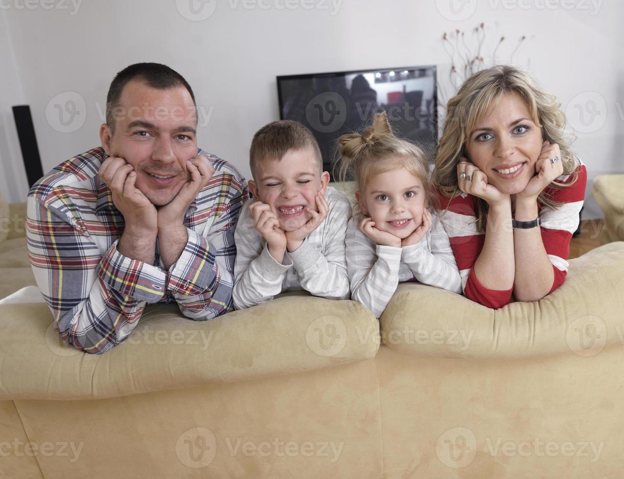 happy young family at home photo