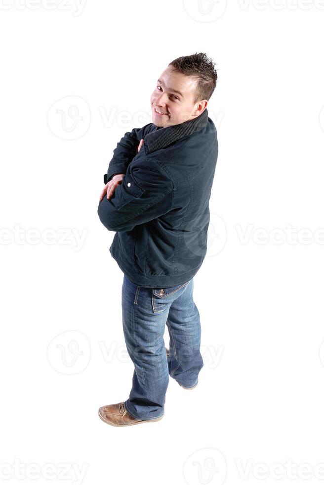 Casual friendly man isolated over a white background photo