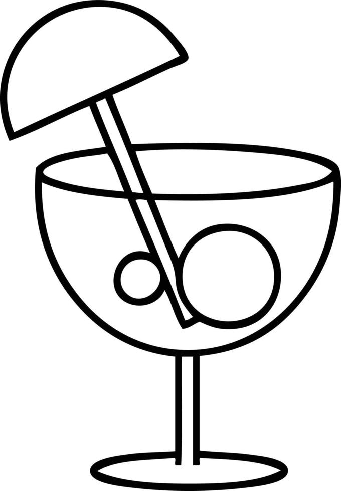 line drawing cartoon fancy cocktail vector