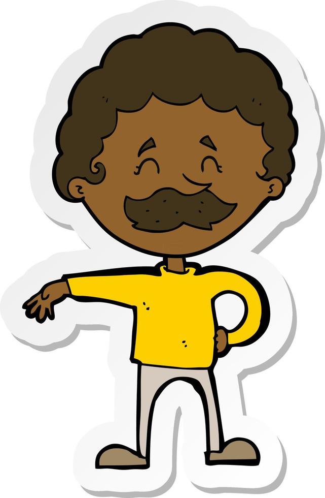 sticker of a cartoon man making camp gesture vector