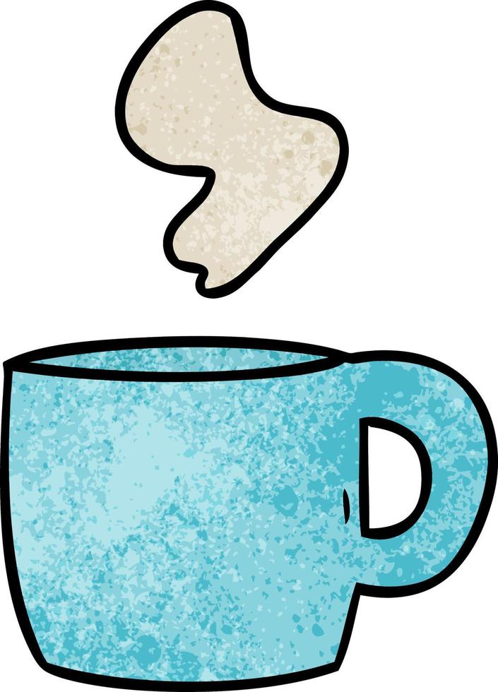textured cartoon doodle of a steaming hot drink vector