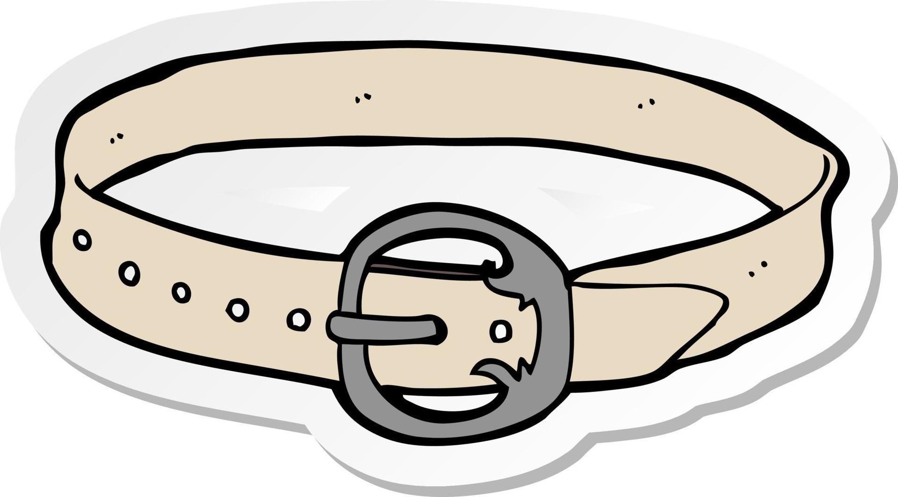 sticker of a cartoon old belt vector