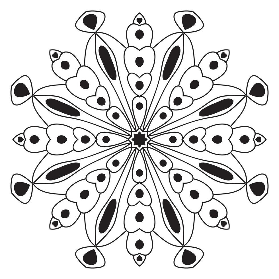 lindo mándala. flor de garabato redonda ornamental aislada sobre fondo blanco. vector