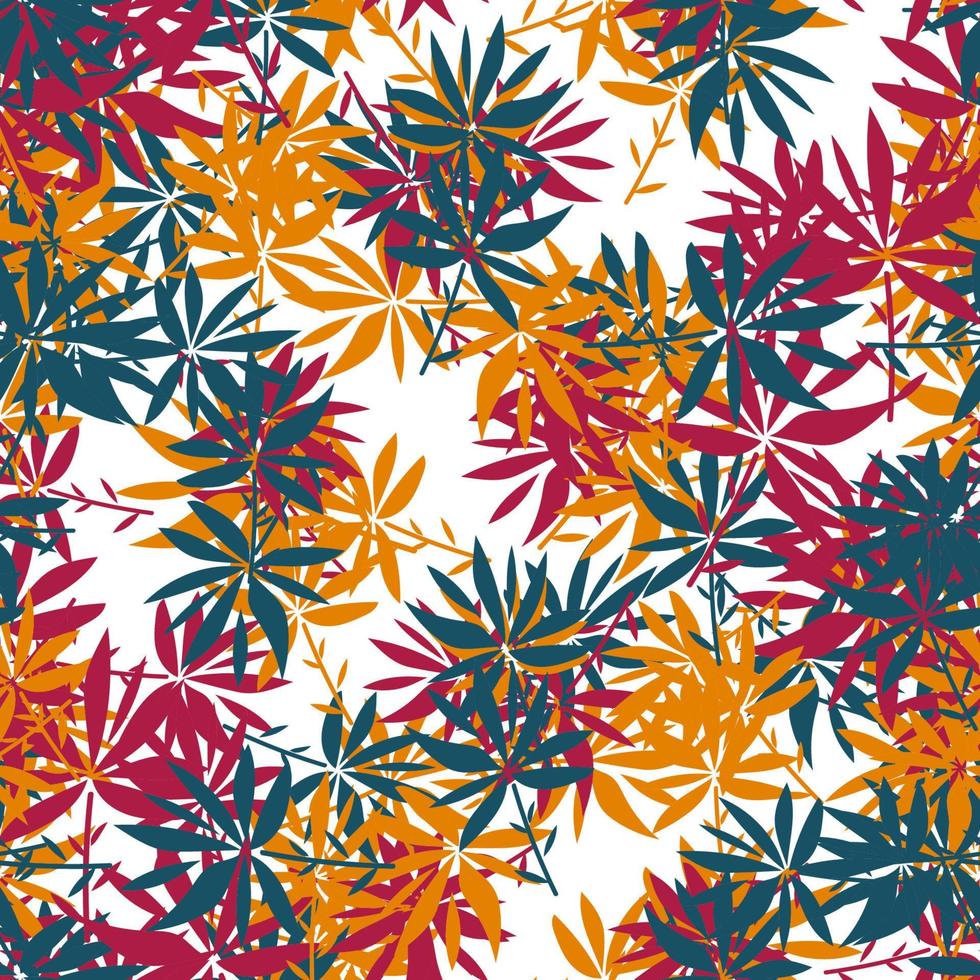 Abstract colorful doodle flower with curls seamless pattern. Messy fantasy floral vector