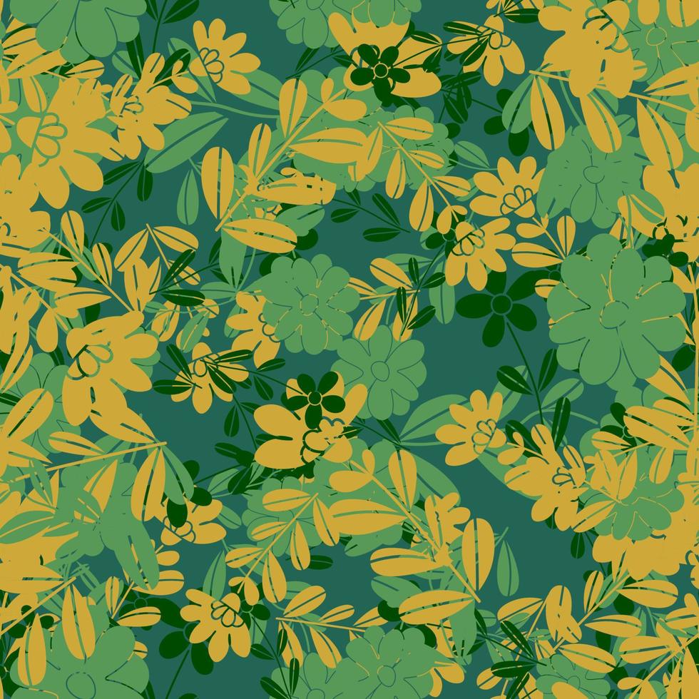 flor de garabato colorido abstracto con patrones sin fisuras de rizos. desordenado fantasía floral vector