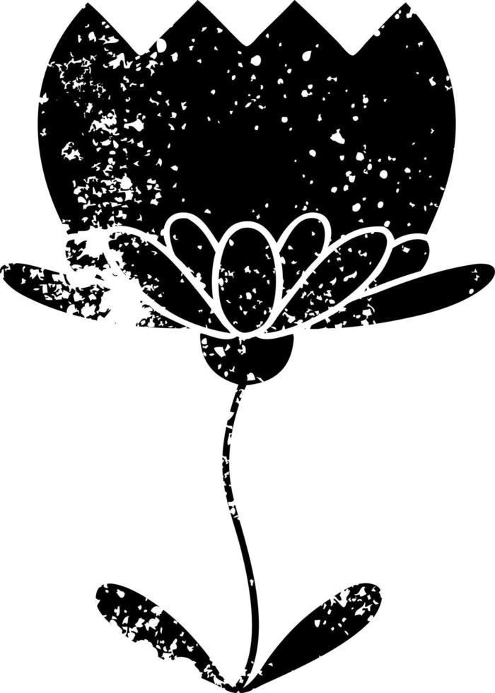 distressed symbol flower vector