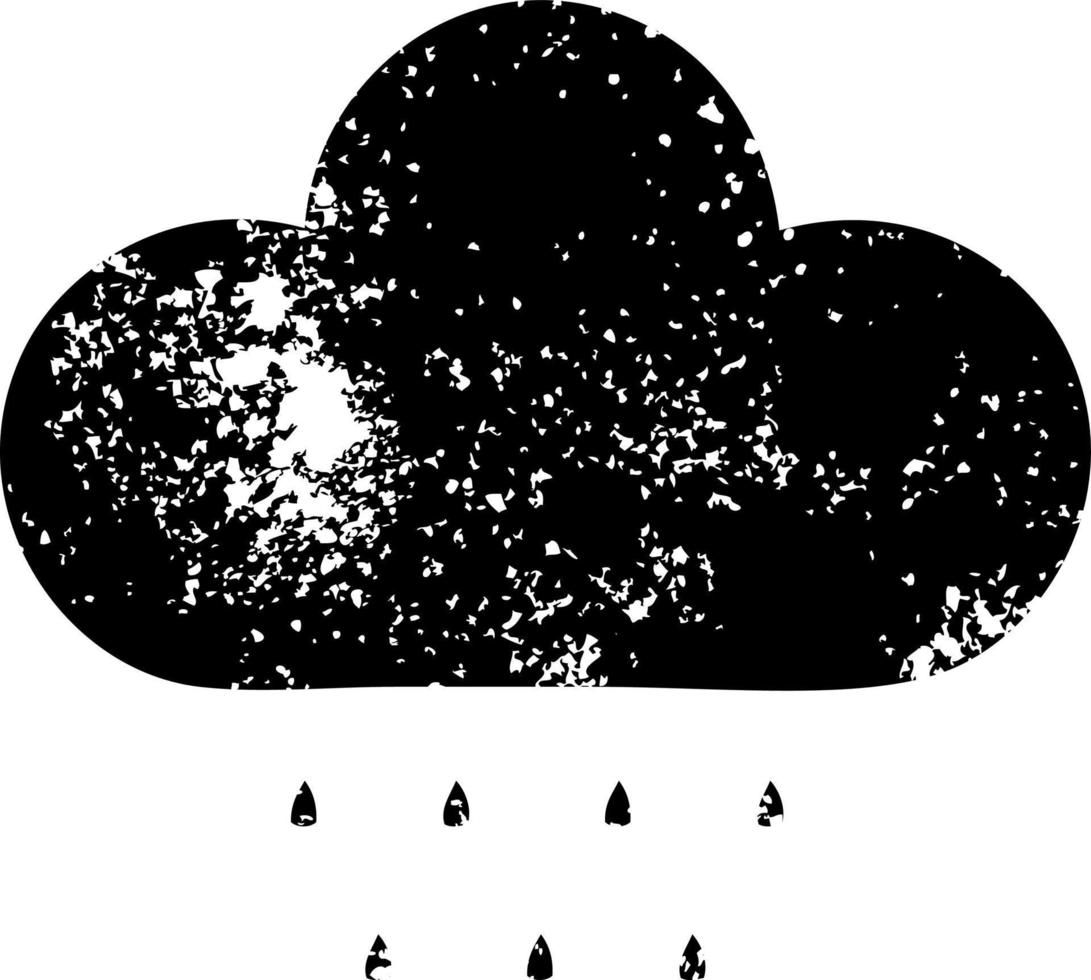 distressed symbol rain cloud vector