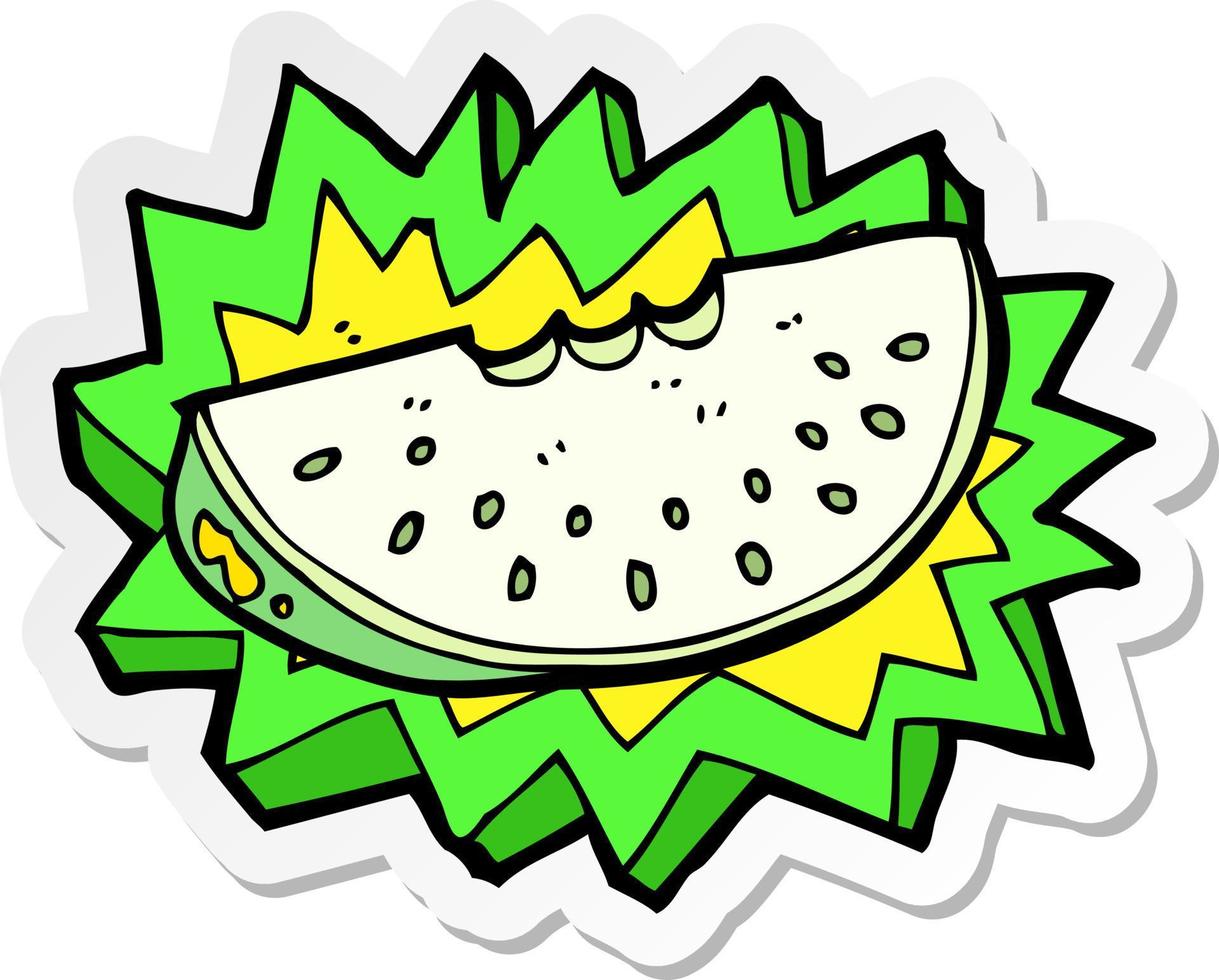 sticker of a cartoon melon slice vector