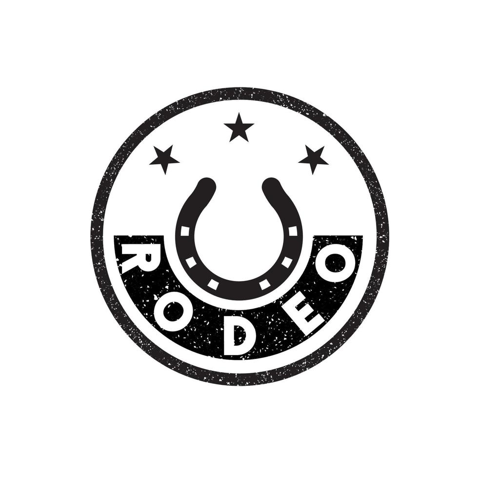 Grunge Horseshoe Rodeo Logo vector