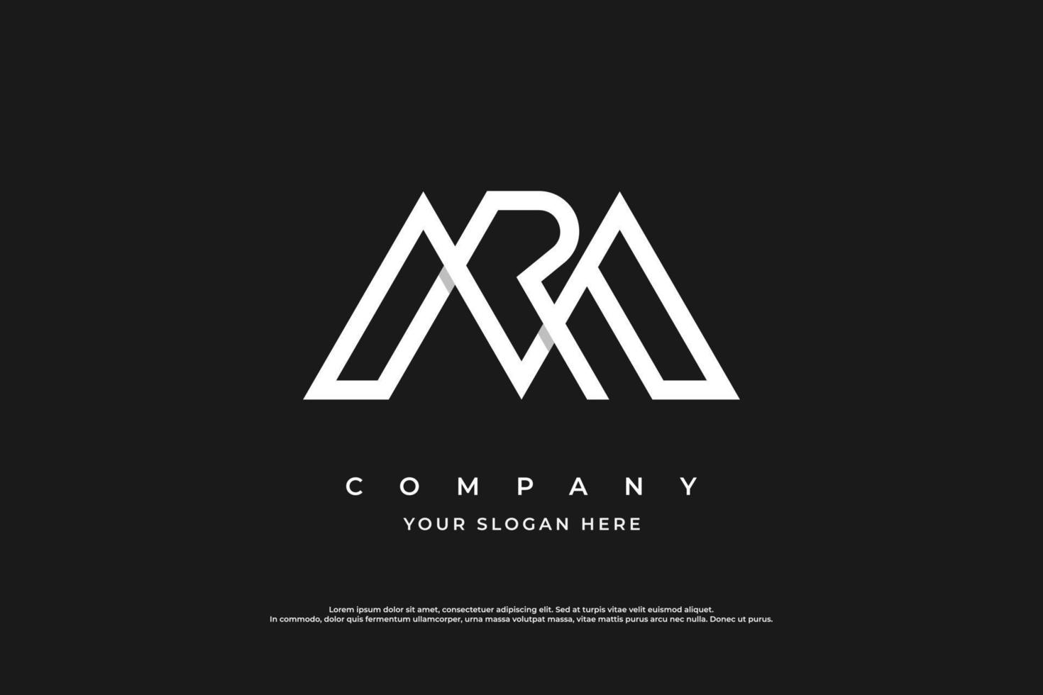 Stylish Initial Letter RM Logo or MR Logo Design Vector