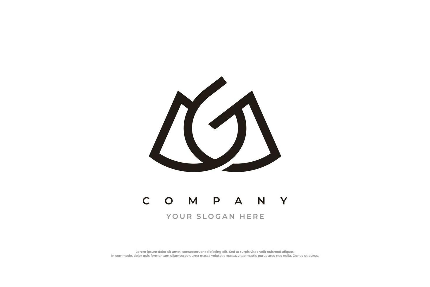Initial Letter GM Logo or MG Monogram Logo Design Vector