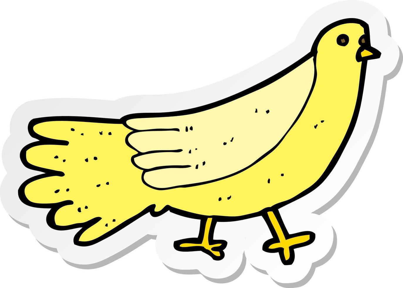 sticker of a cartoon bird vector