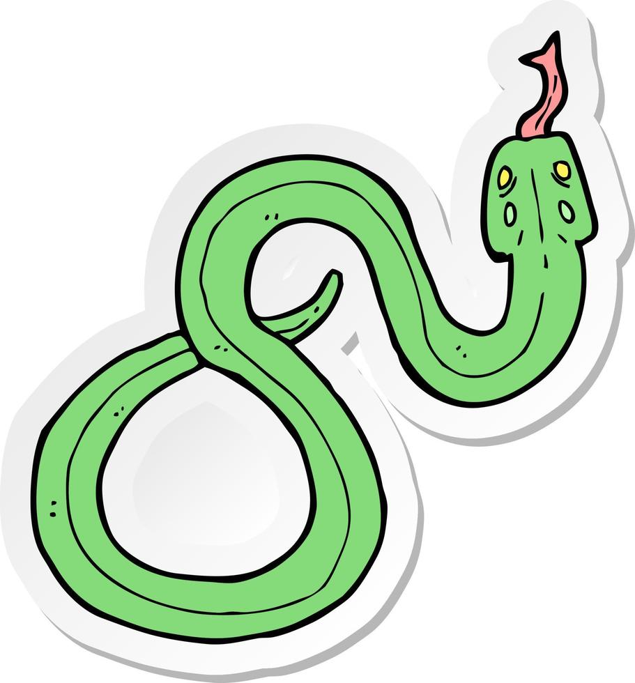 sticker of a cartoon snake vector