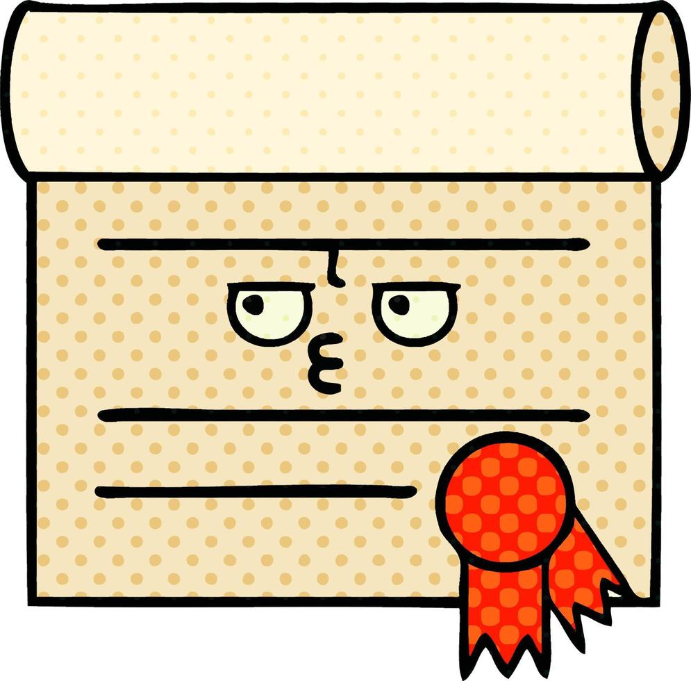 comic book style cartoon certificate vector