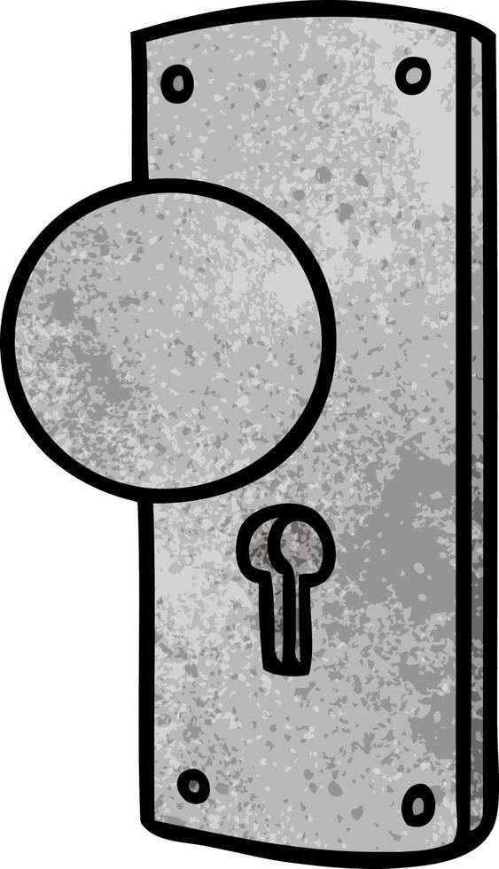 textured cartoon doodle of a door handle vector