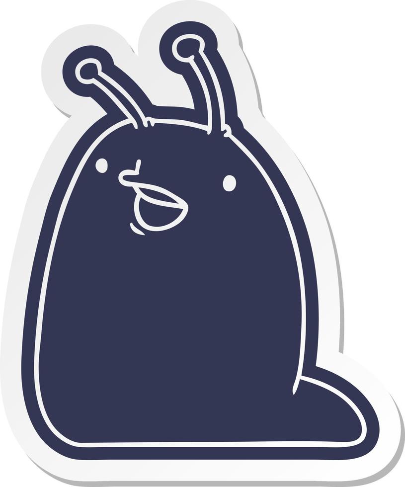 cartoon sticker of a cute kawaii slug vector