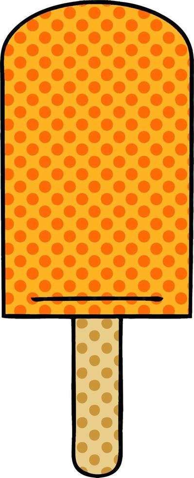 quirky comic book style cartoon orange ice lolly vector