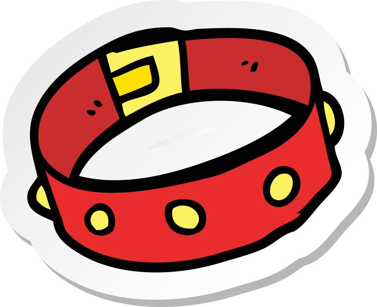 sticker of a cartoon dog collar vector