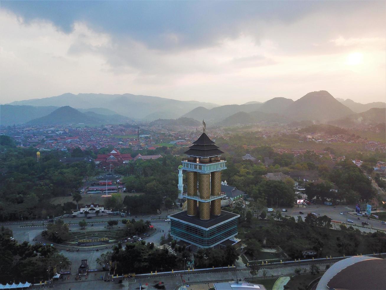 Beautiful aerial view, Sabilulungan Tower in Bandung. photo