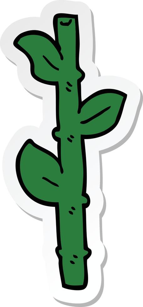 sticker of a cartoon bamboo vector