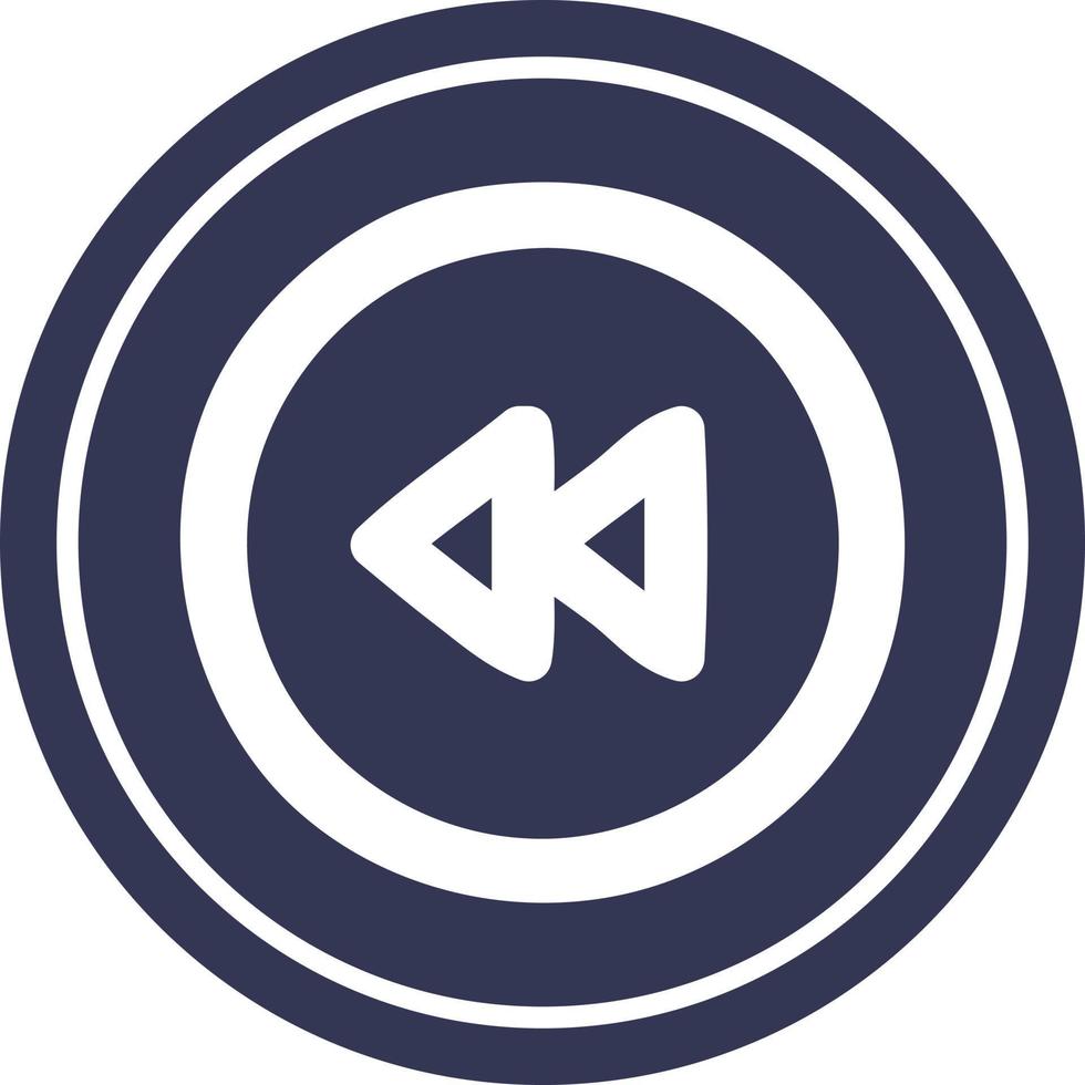 rewind button circular icon vector
