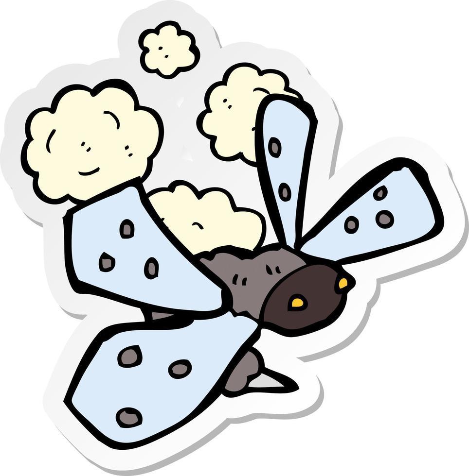 sticker of a cartoon bug vector