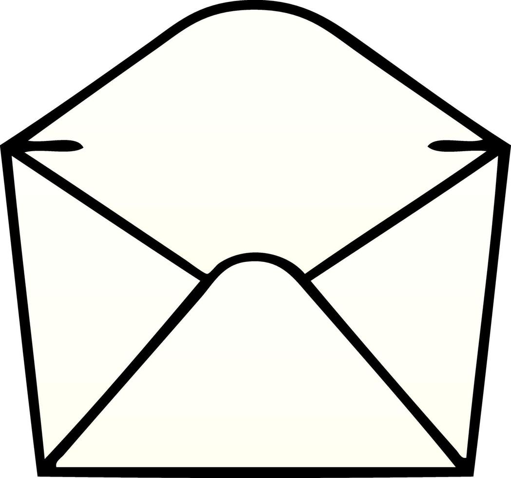 quirky gradient shaded cartoon envelope vector