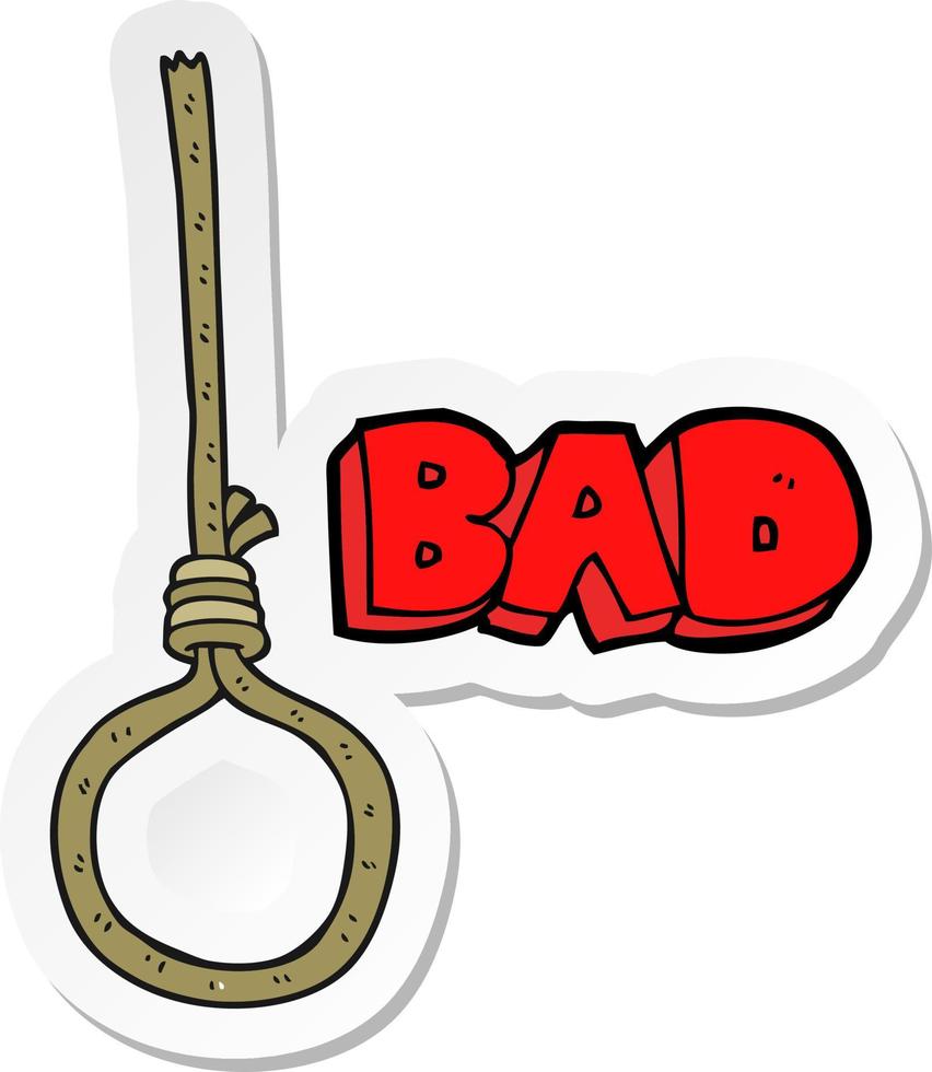 sticker of a cartoon noose vector