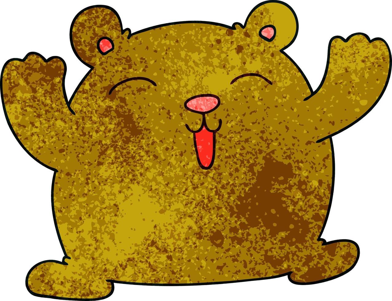 quirky hand drawn cartoon funny bear vector