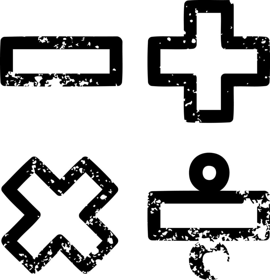 math symbols distressed icon vector