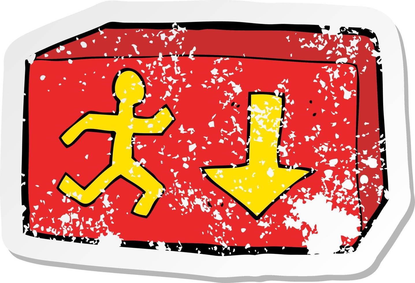retro distressed sticker of a cartoon exit sign vector