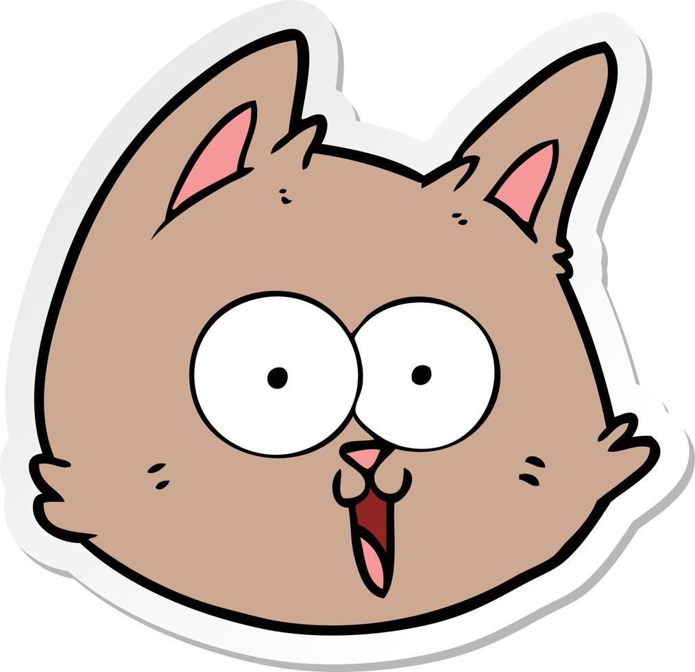 sticker of a cartoon cat face vector